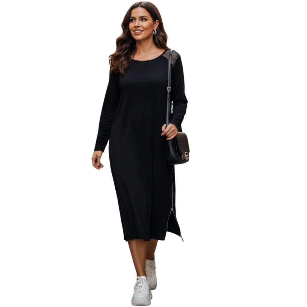 Neiman Marcus Scoop-Neck Jersey Midi Dress